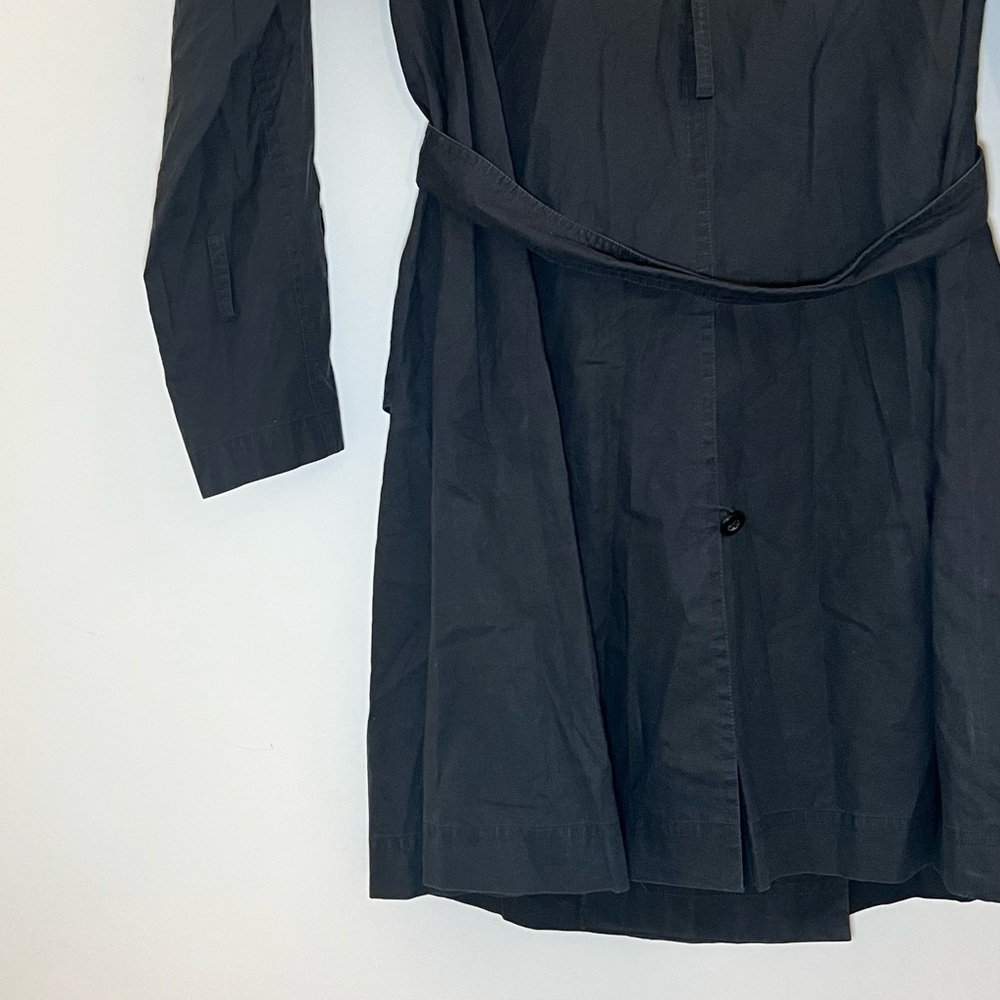 Lightweight Black Cotton Trench, cotton/silk, size 4/6 chic womenswear jacket - Picture 12 of 15